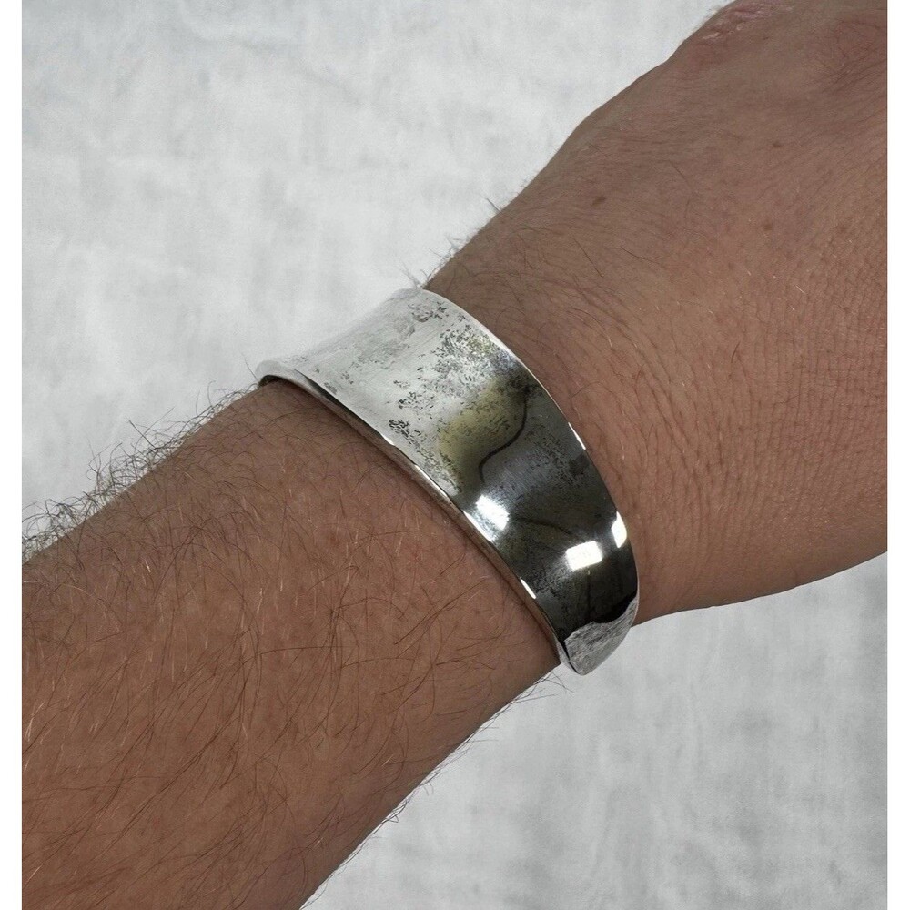 Sterling Silver 925 Bracelet  Cuff Braid Elegant Heavy 20.66g